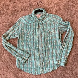 Wrangler Teal Patterned Shirt